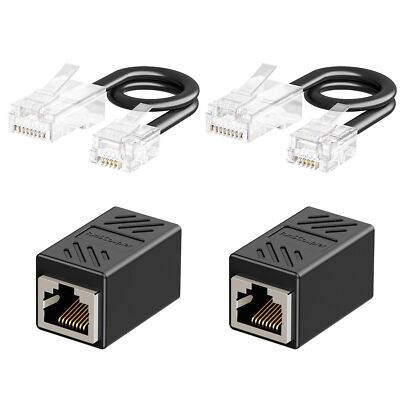 RJ11 to RJ45 Adapter 2 Pack Phone Jack to Ethernet RJ45 Female to RJ11 Male