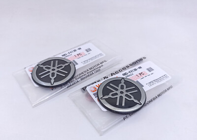 YAMAHA NMAX LEXI AEROX TUNNING FORK EMBLEM BADGE LOGO PAIR NOS 40D-F413B-00