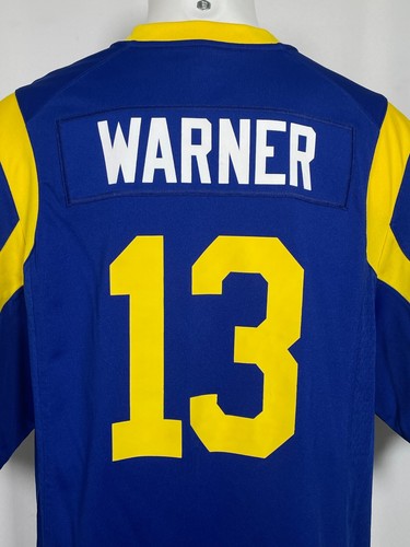 Kurt Warner #13 St Louis Rams NFL Nike Throwback Blue Game Jersey Men's XL - Picture 2 of 14