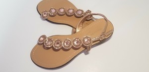 MADELINE STUART WOMENS SANDAL FLAT SHOES RHINESTONES STRAP ON JEWELS SIZE 5.5M | eBay