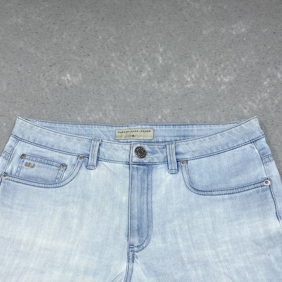 Pantalones Cortos Marc By Marc Jacobs Para Mujer Talla 8 Azul Denim Envejecido Bolsillos Foto 2 de 4