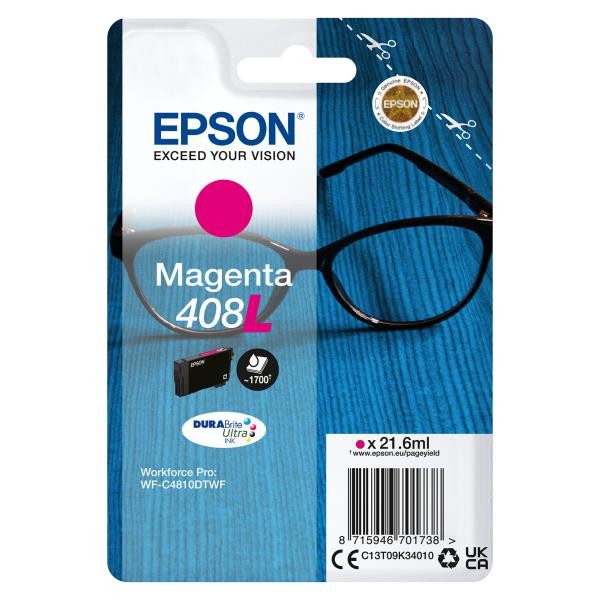 C13T09K34010 Epson Nr.408Xl Durabrite Wf Tinte Magenta Hc T09K 1700Seiten 21,6Ml-image