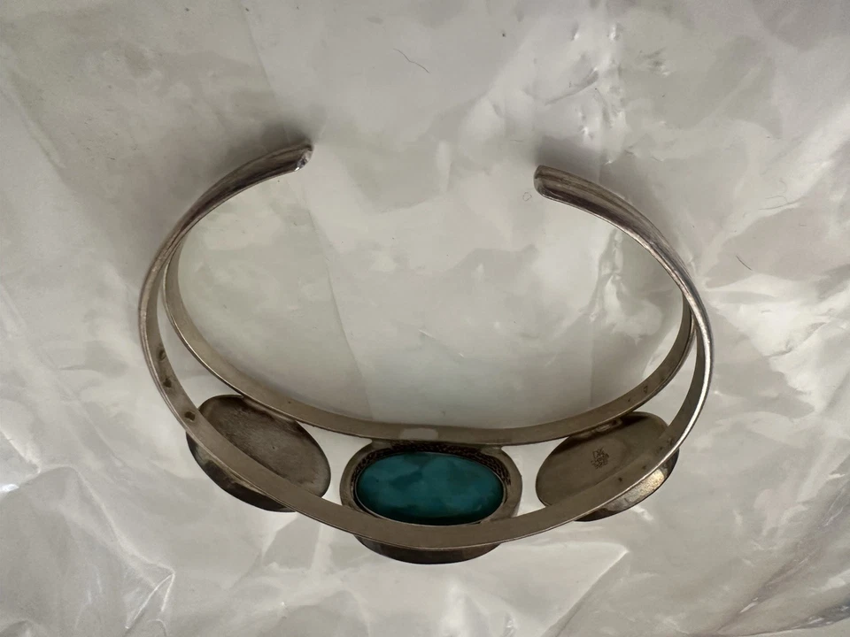 Двусторонний браслет-манжета из бирюзы и опала Sterling Jay King DTR 26 г i16081 - Изображение 3 из 4