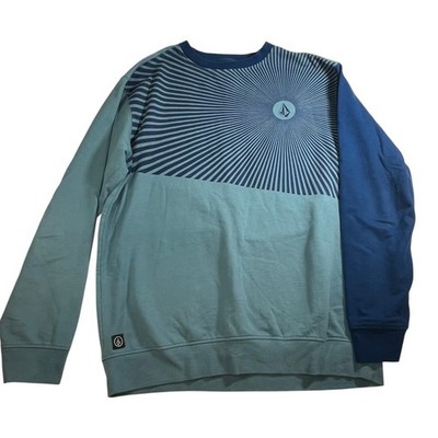 Volcom Mens Crewneck Sweatshirt Classic Fit Blue Graphic Large Skate