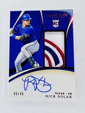 2020 Immaculate Collection NICK SOLAK #107 RC RPA /49 Rookie Patch Auto Red