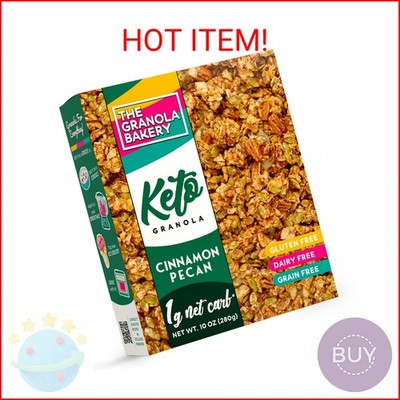 TGB Cinnamon Keto Granola | 1g Net Carb Cereal | Gluten Free Low Carb Nut Snack,