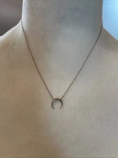 925 SU. CH. crescent moon necklace17” Good Luck Dainty