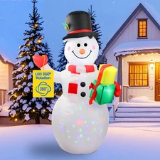 5FT Christmas Inflatables 360 Snowman 2025 NEW LED Outdoor Decoration
