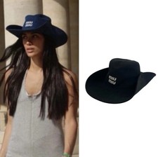 MIU MIU Black Drill Cowboy Hat - Sun Bucket Hat - Cowgirl Hat excellent 