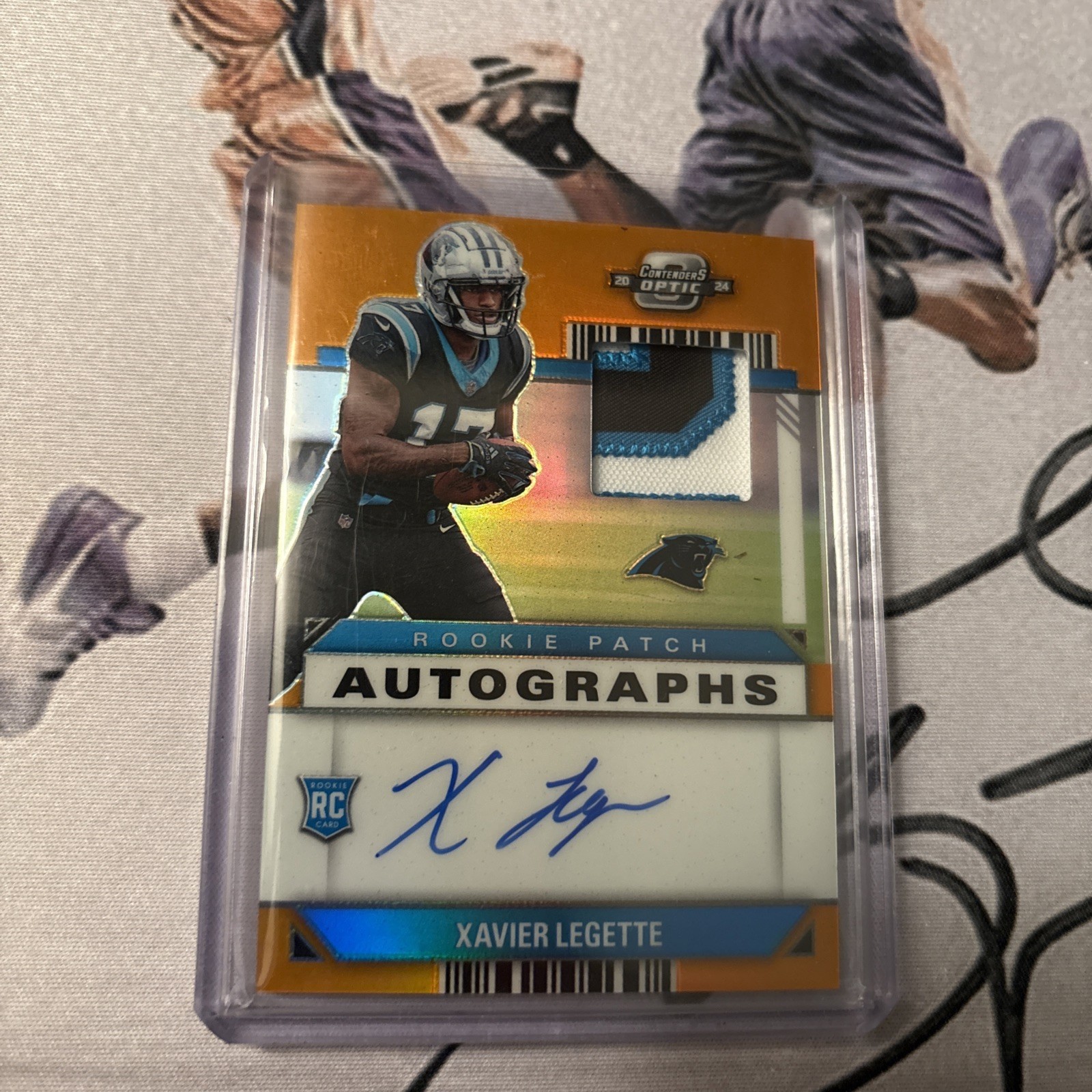 XAVIER LEGETTE 2024 CONTENDERS OPTIC RPA ROOKIE PATCH ORANGE AUTO /25 PANTHERS