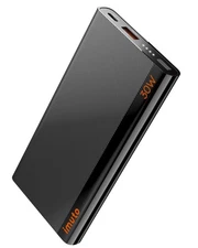 Slim Portable Charger, 10000mAh Travel-Ready Power Bank, 30W USB-C in & out H...