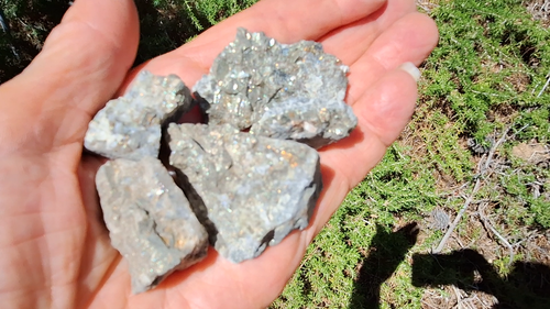 Sml CHALCOPYRITE AND PYRITE MINERAL CRYSTALS from Old Collection* Copper-colored - Video 1 of 1