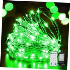 33Ft 100 LED St Patricks Day Fairy Lights with16 Lighting Modes, Green