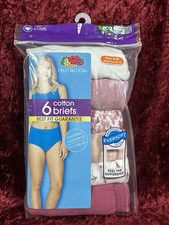 Fruit Of The Loom Cotton Briefs Women Size6 /M Assorted Multicolor 6 Pairs