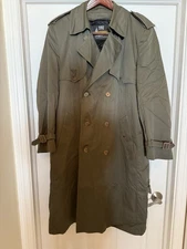 Vtg London Fog Towne Trench Coat Dbl Breasted Men’s Size 42 Reg Olive Classic