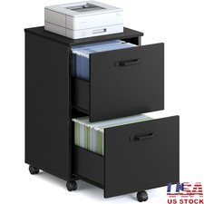 Rolling File Cabinet 2 Drawer Lockable Mobile Storage Organizer W/ Casters New
