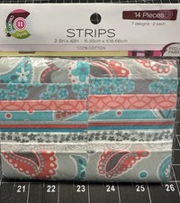 14 -pc Floral Jelly Roll 2.5" Pre-cut Quilt Swirl Strips 100 Cotton Fabric