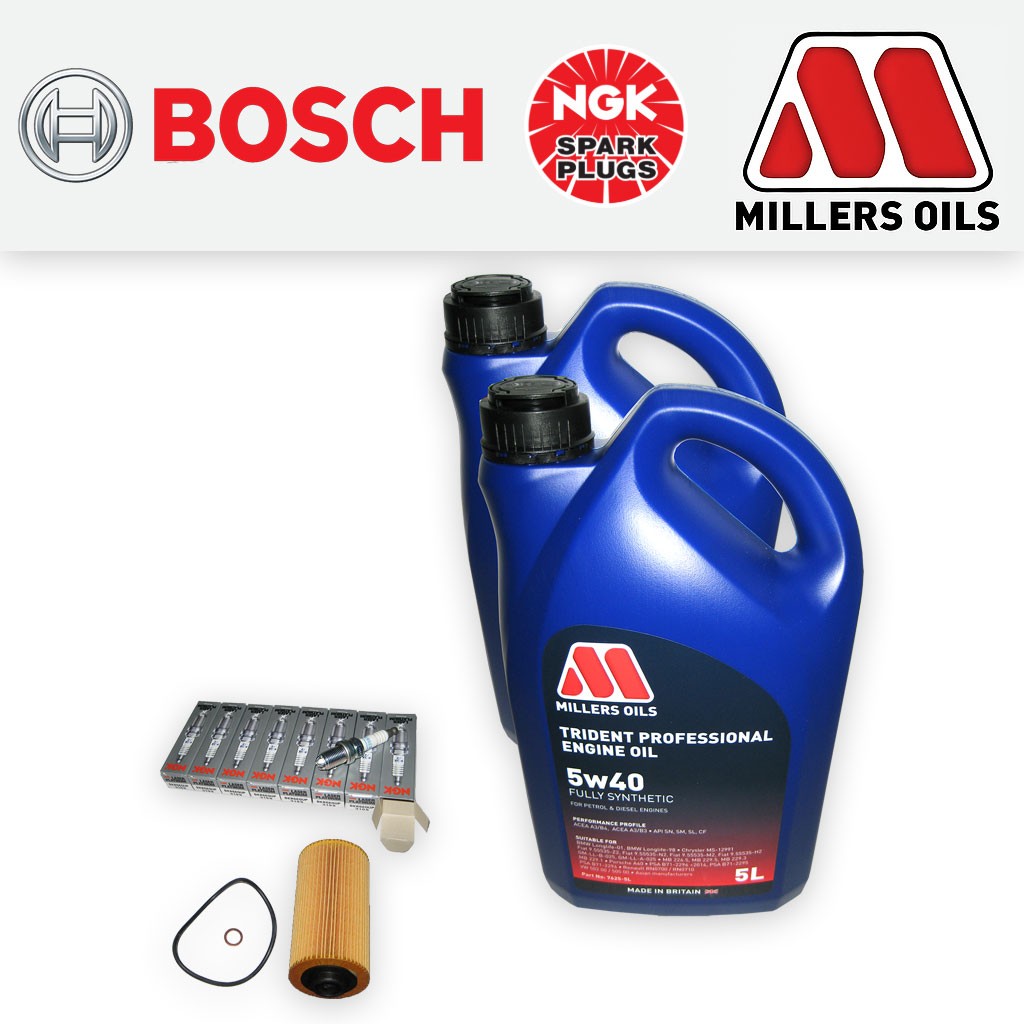 SERVICE KIT for BMW 5 SERIES (E39) 535I OIL FILTER PLUGS +5w40 OIL (1996-2003)
