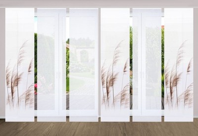 HOME in green 6er Set Schiebevorhänge PAMILO halbtransparent, Höhe 245 cm, natur
