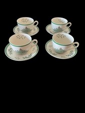 Spode Set of 4 Cups and Saucers Christmas Tree Made in England Santa on Top