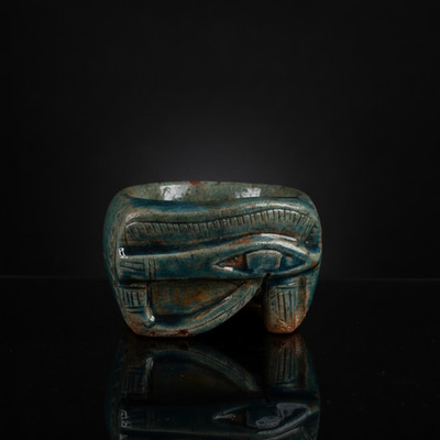 Ancient Egyptian Eye of Horus Ring - Blue Faience Bracelet - Pharaonic Jewelry