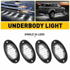 4x Pure White LED Rock Lights Underbody Glow Lamp for Offroad SUV Pickup Truck