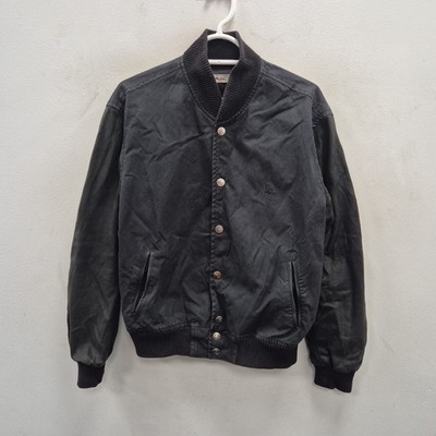 Dr Martens Wax Cotton Leather Sleeve Arms Black Bomber Jacket Coat Size Small #2
