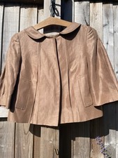 Y2K Peter Pan Collar Silk Cropped Jacket Philosophy Di Alberta Ferretti Size M