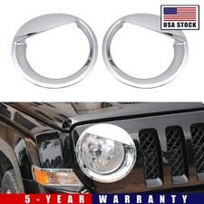 Pair Front Angry Eyes Style Light Headlight Trim Cover For Jeep Patriot 2011-17