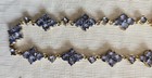 Sterling Silver (925) Gold Tone Necklace/Chain with Blue Crystals — photo 3