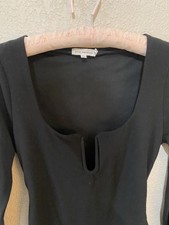 Good American u ring long sleeve black body suit size 0