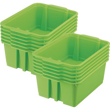 -160074Grn Stackable Plastic Book and Organizer Bins for Classroom or Home Use