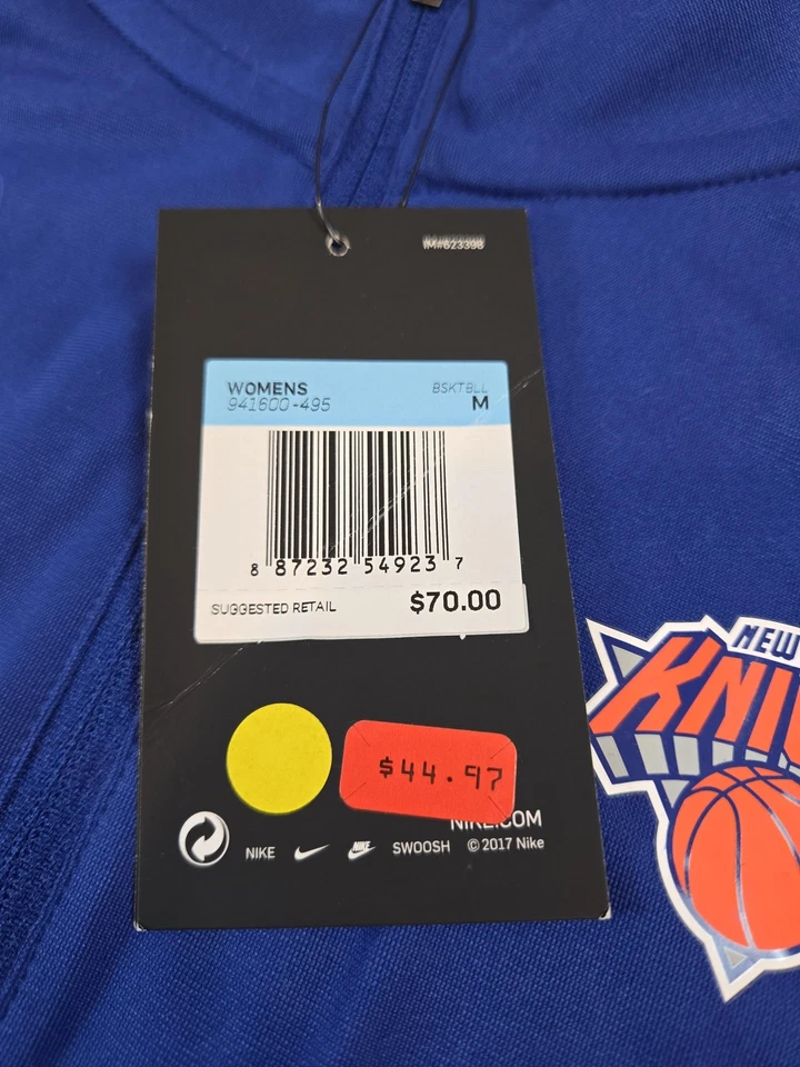 New York Knicks Shirt Quarter Zip Womens Medium Blue NBA Basketball Nike Dri-FIT - Image 3 of 4