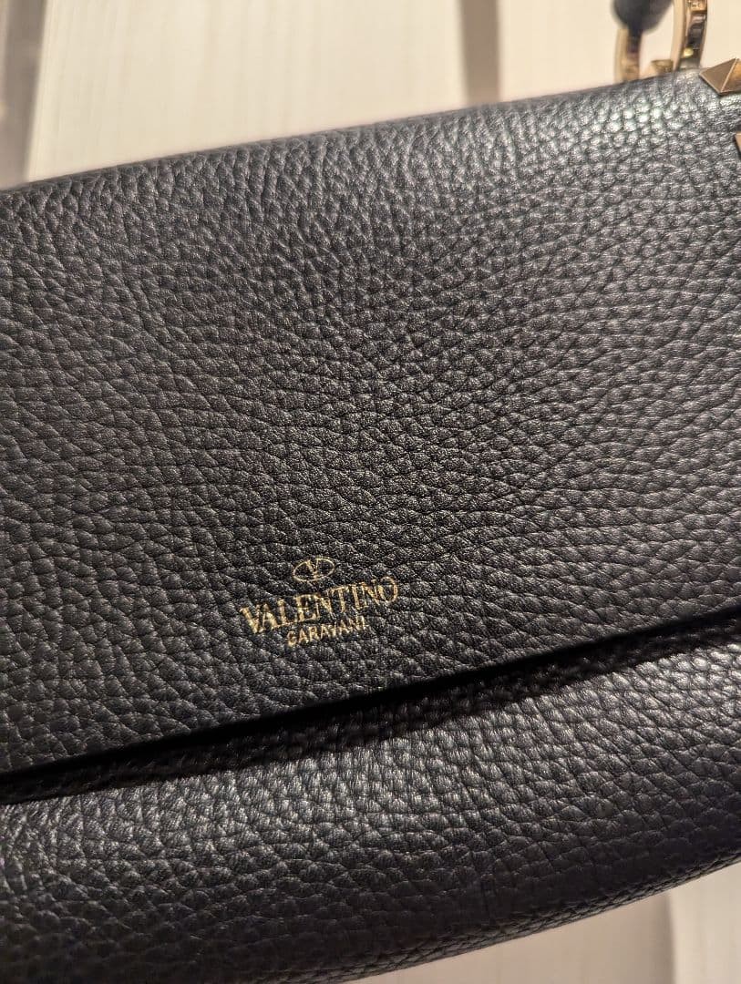 VALENTINO Women Rockstud Mini Shoulder bag Leather Black Gold from japan thumbnail 21