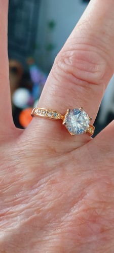 Solitaire Ring Cubic Zirconia Crystal Engagement Dress Ring Size P Jewellery - Picture 6 of 7