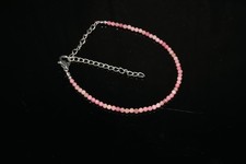A Dainty 2-3MM Pink Opal Faceted Round Gemstone Beads Handmade Bracelet 6-8''