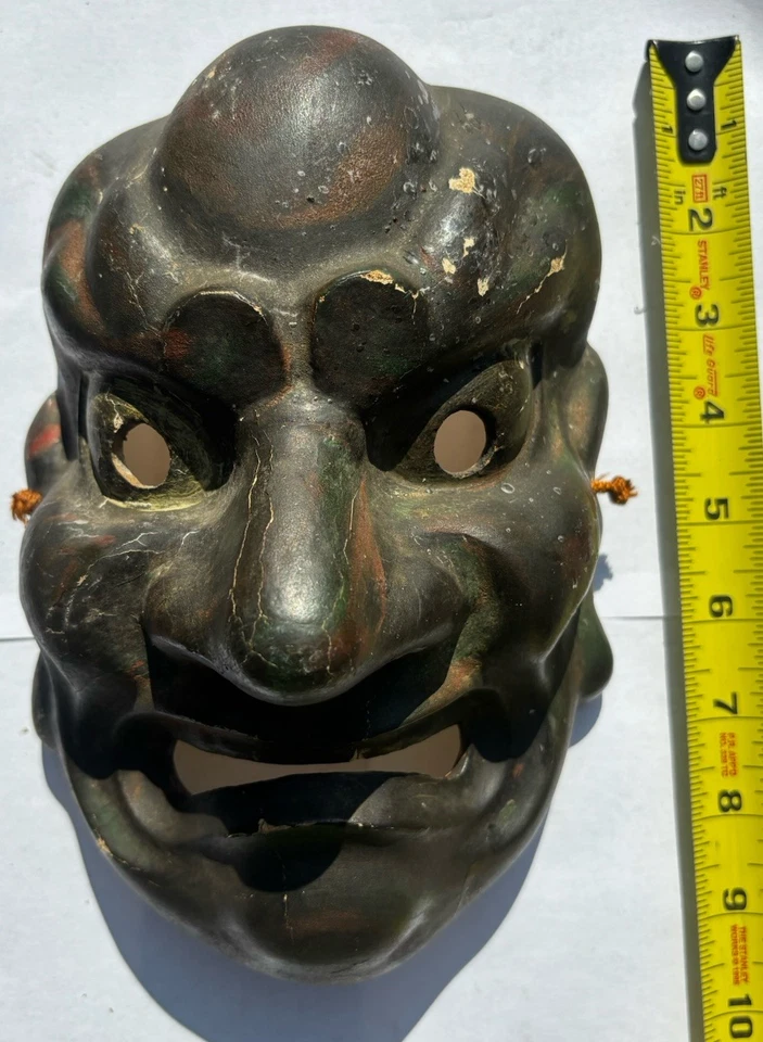 Máscara Tengu Noh japonesa de la era Edo antigua 9,125” Kabuki siglo XVII/XVIII rara Foto 2 de 4