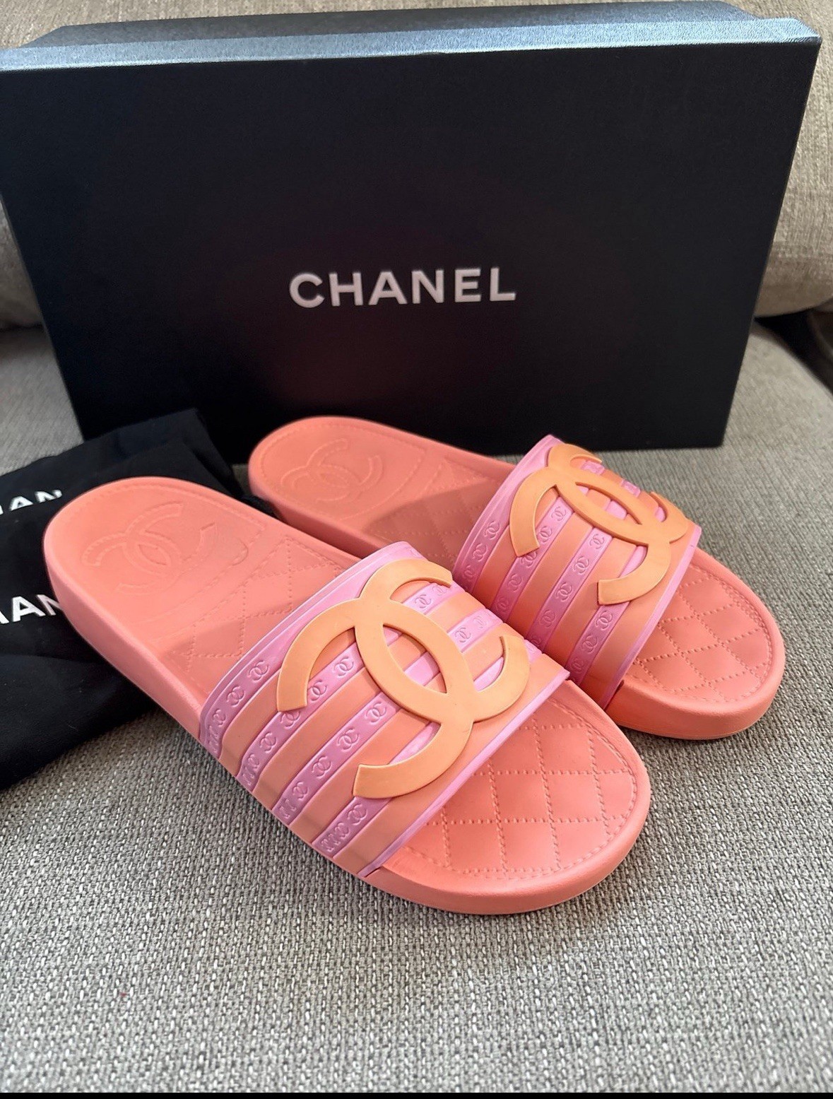 Chanel Logo Embroidered Slide Sandals for Women-image