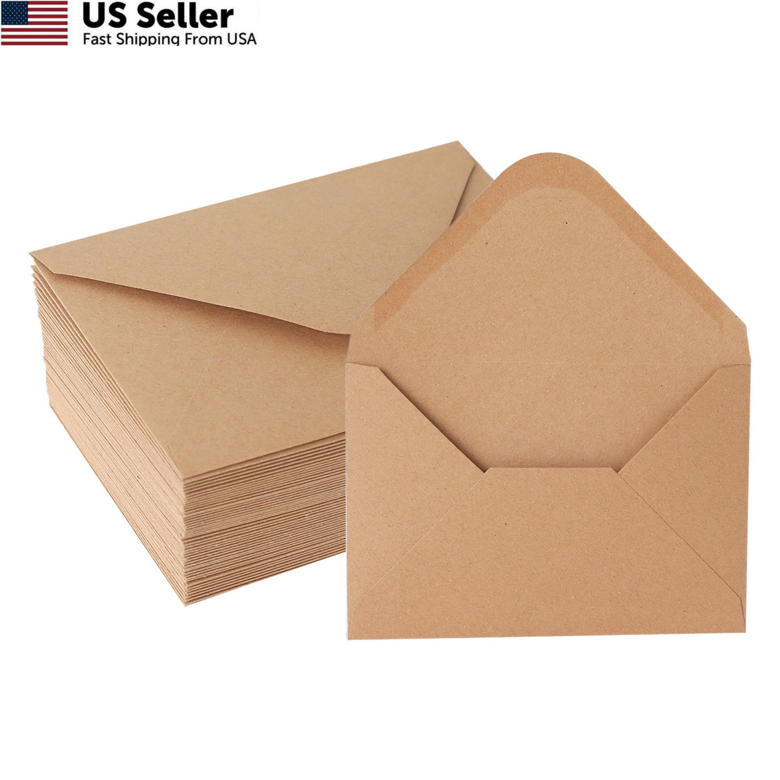 V-flap Kraft Envelopes, 50 Pack, 4 x 6 Inch, A4 4.5x6.5,