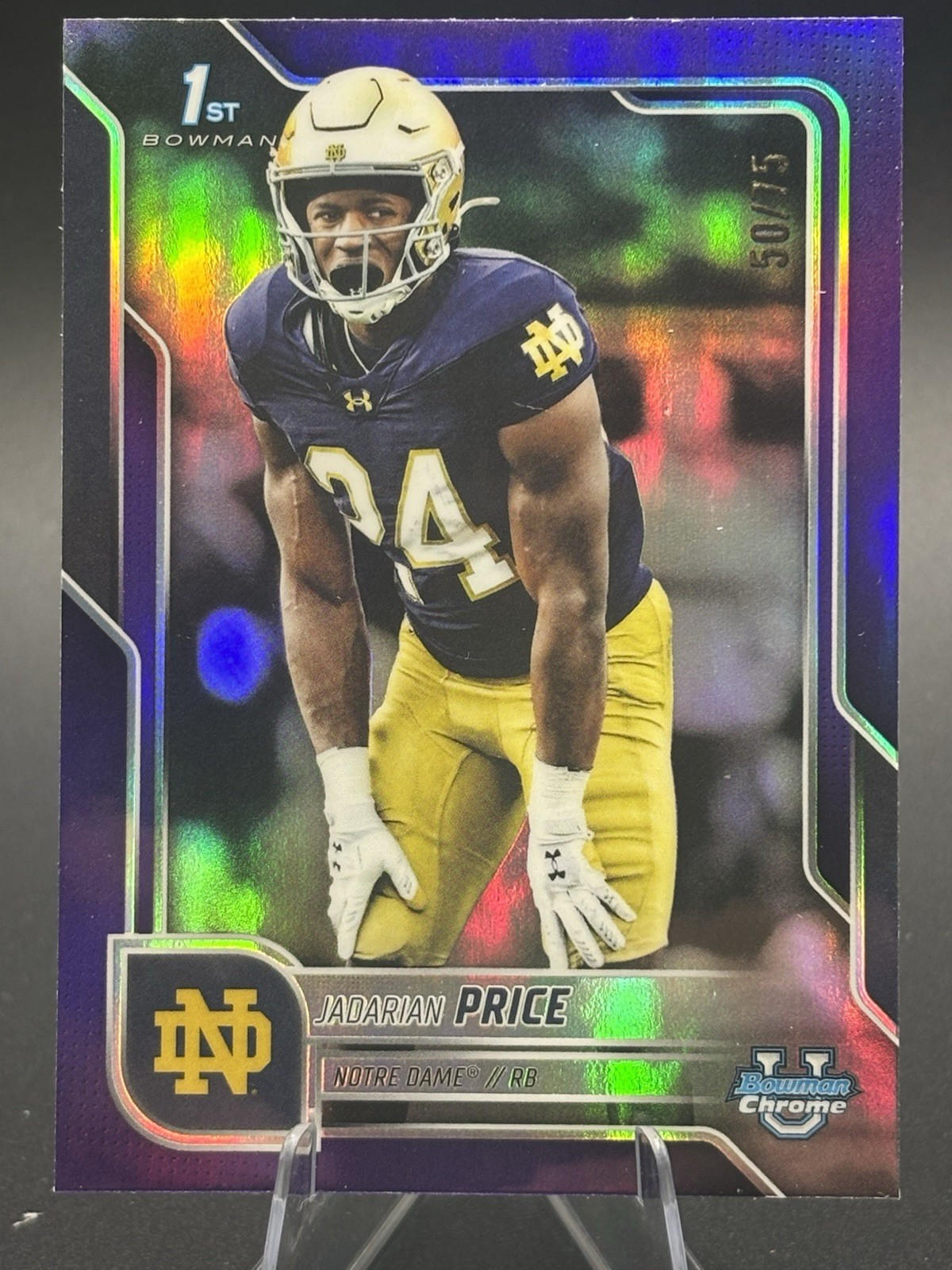 2025 Bowman Chrome U Football 1ST JADARIAN PRICE Purple Refractor /75 #117