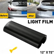 12x72" Smoke Matte Black Tail Light Tint Headlight Vinyl Film Overlay Wrap Sheet