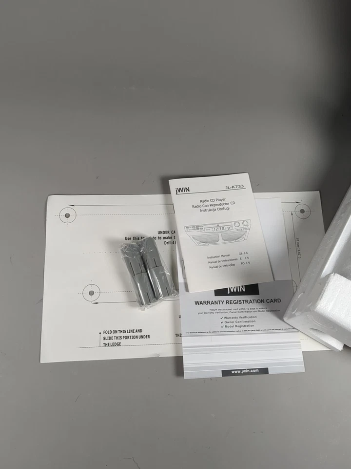 Reproductor de CD debajo del gabinete y radio reloj doble cocina alarma estéreo jWIN JL‐K733 Foto 4 de 4