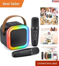 2026 Top Mini Karaoke Machine with 2 Mics - Perfect for Kids  Adults Parties