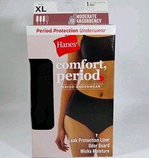 Hanes Period Protection Underwear Women  s Brief Size XL Moderate Absorbency