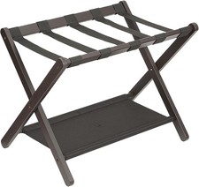 Luggage Rack, Folding Suitcase Stand Bamboo Luggage Rack, Holds Up to 110 Lb