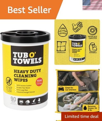 90 Count Heavy-Duty 10'' x 12'' Multi-Surface Wipes - Gentle on Skin, Citrus Fresh