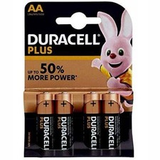 4 Duracell AA Batteries LR6 / MN1500 Plus Power Non Rechargeable Duracell Plus