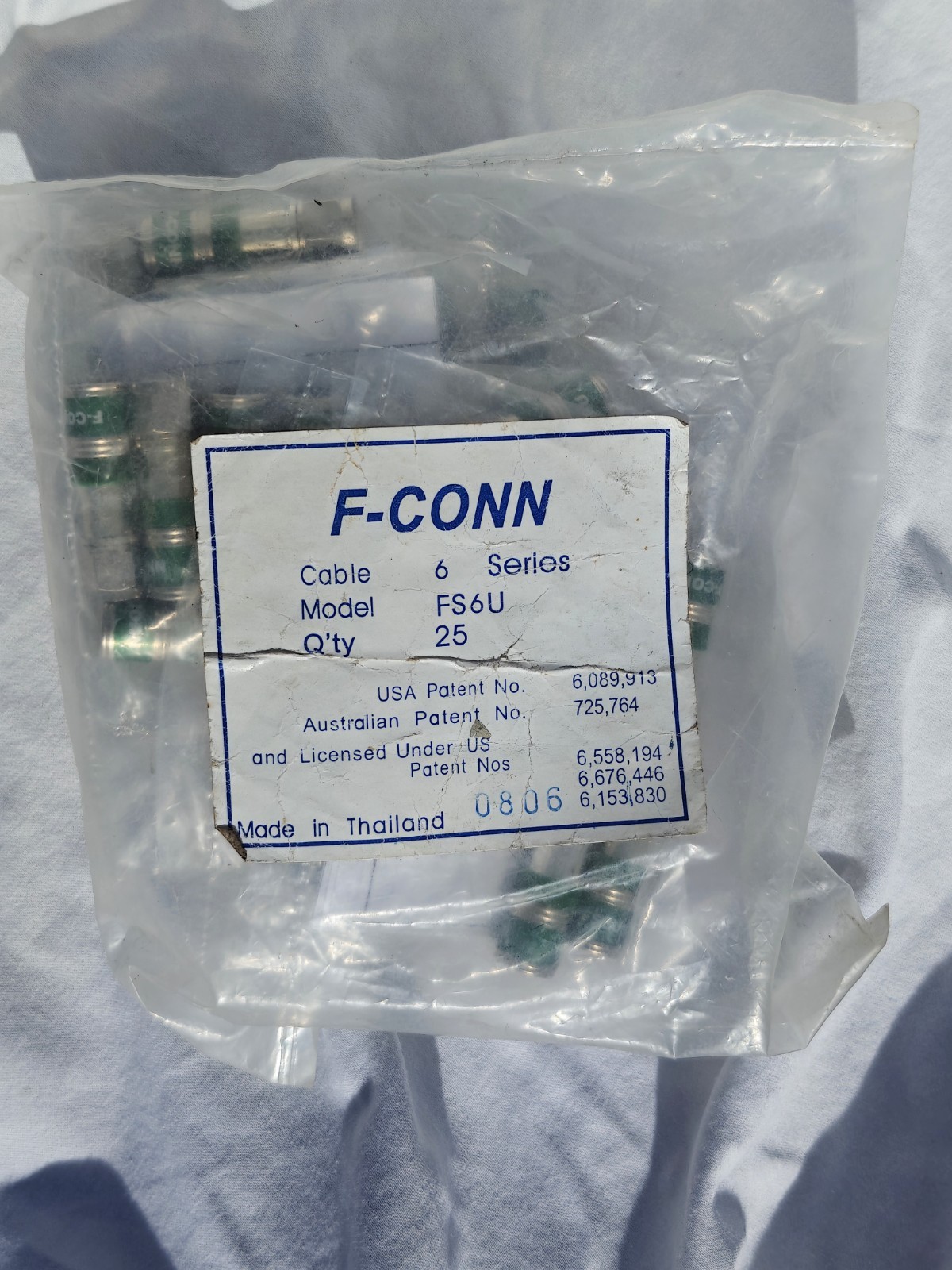 F-Conn FS6U (Coax F Connectors) New Bag Of 25 | eBay