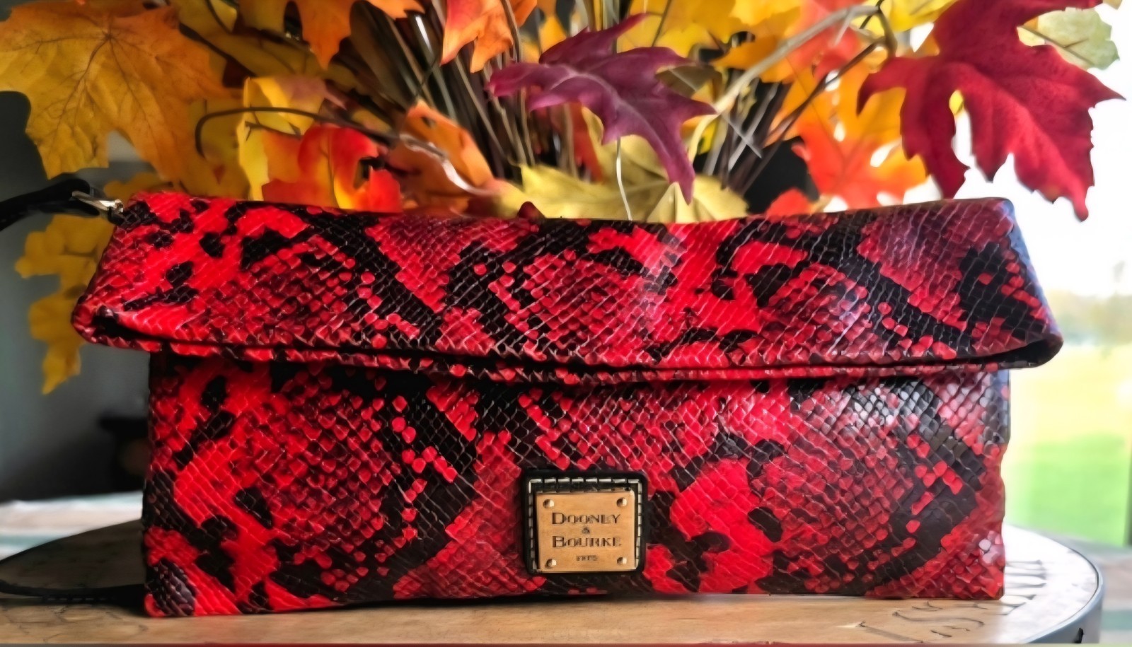 Dooney And Bourke Python Embossed Clutch - image 5