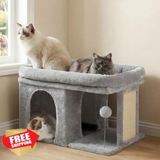 Heybly Cat Tree Gray 14" Tower Perch Condo Scratching Posts